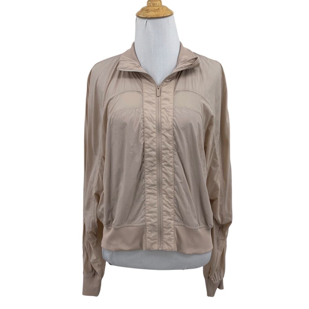 Lululemon Jacket Womens 8 Dusty Pink Serve It Mesh Panel Full Zip Featherweight